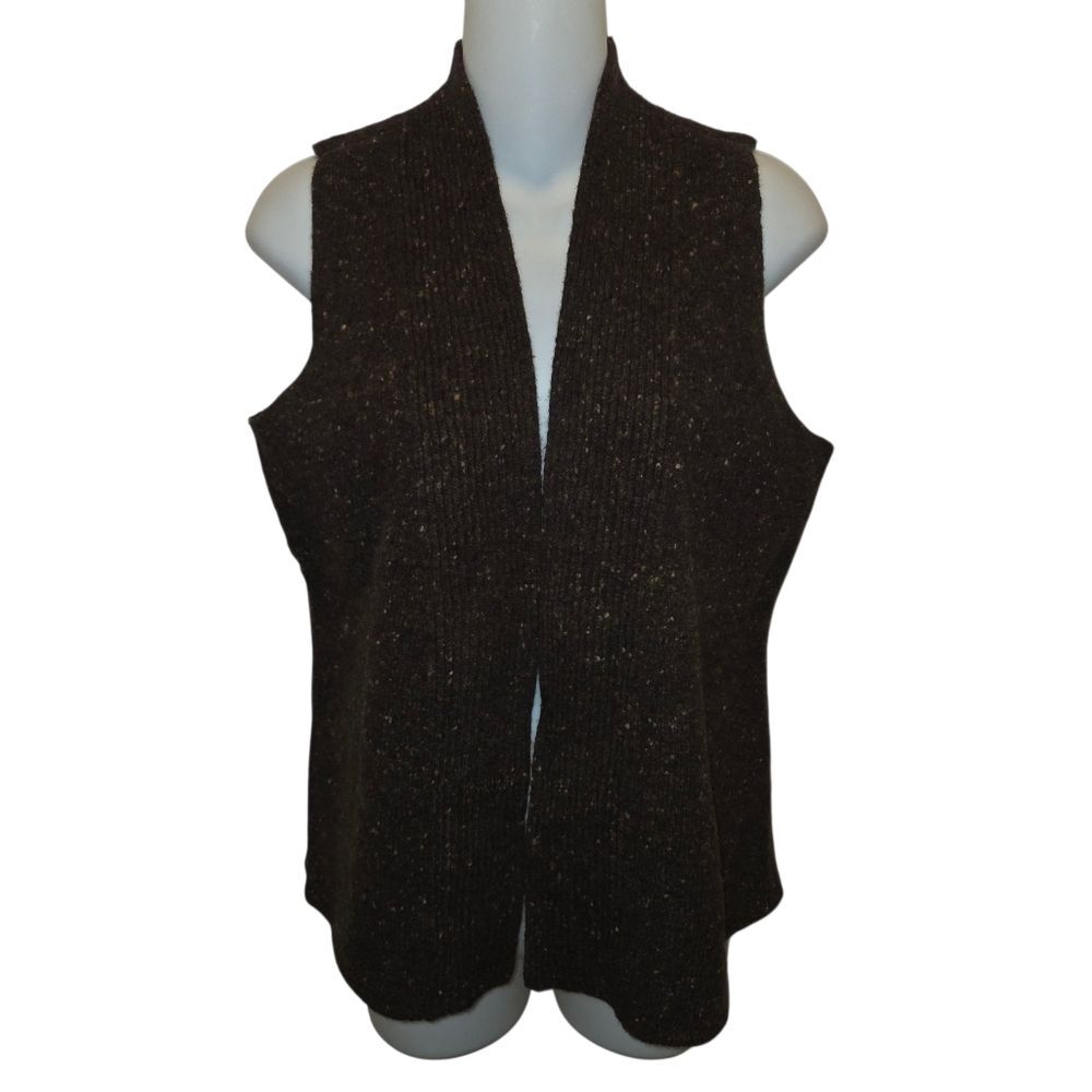 J. Jill Wool & Cashmere Open Front Sweater Vest Size Small